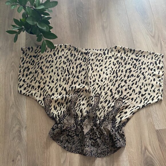 AMERICAN RAG Leopard Print Cinch-Waist Blouse - Picture 1 of 7